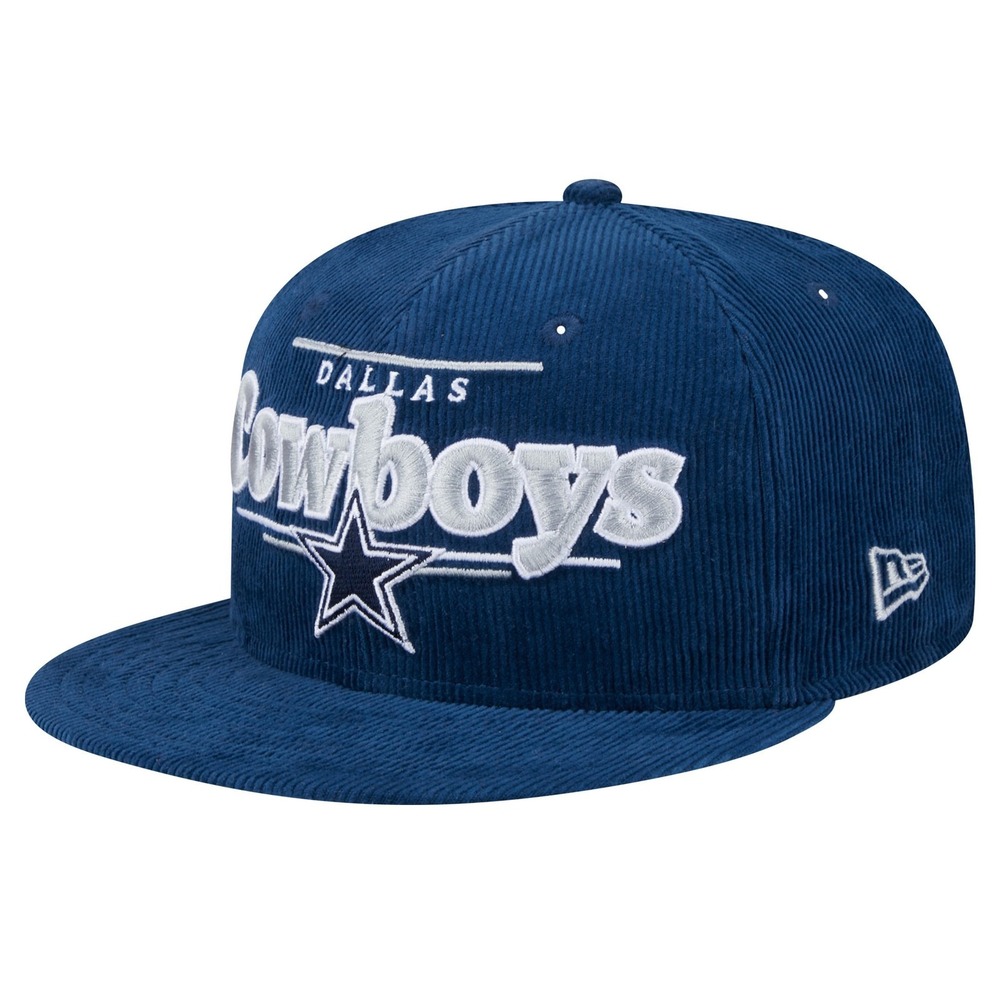 New Era Dallas Cowboys Display Corduroy 9FIFTY Snapback Hat Navy One Size NFL